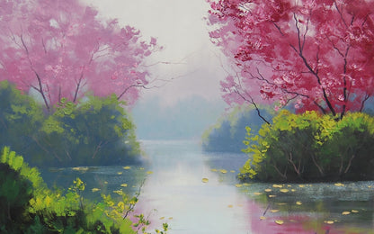 Cherry Blossom Lake - Canvas 